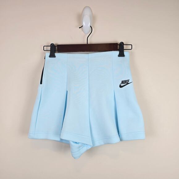Nike Pants - Nike Sportswear Tech Fleece Womens Size XS High-Waisted 3" Pleated Shorts Blue